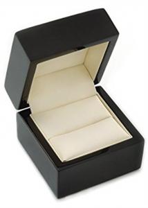 China Recyclable Beautiful Jewelry Box , Black Wooden Classical Ring Jewelry Organizer Box on sale