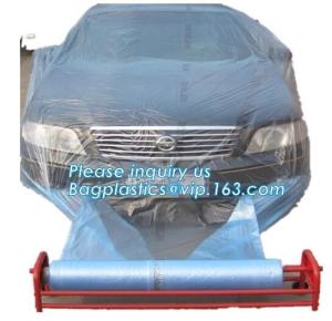 Wholesale auto polyurethane masking plastic for painting 4*300m, Tape plastic auto paint masking protection film for cars, bagplasti from china suppliers
