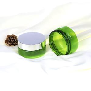 Wholesale PET Clear Green Plastic Cosmetic Jars 80ml Silkscreen Printing from china suppliers