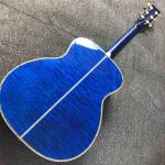 Custom OM Body Acoustic Electric Guitar Real Abalone Inlays Ebony Fingerboard
