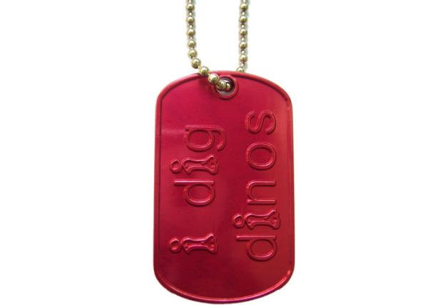 Metal Iron, Brass, Copper Dig Dinos Dog Identification Tags, Aluminum Stamped