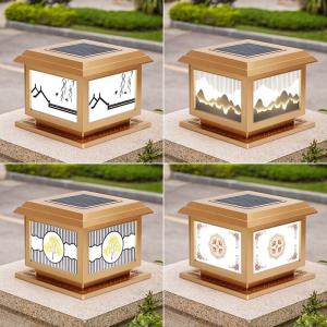 Wholesale 12W Solar Powered Pillar Lights Square Garden Column Lights Waterproof from china suppliers