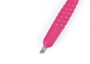 China 3D Eyebrow Embroidery Manual Hand Tool #12 Pink Disposable Manual Pen with Cap on sale
