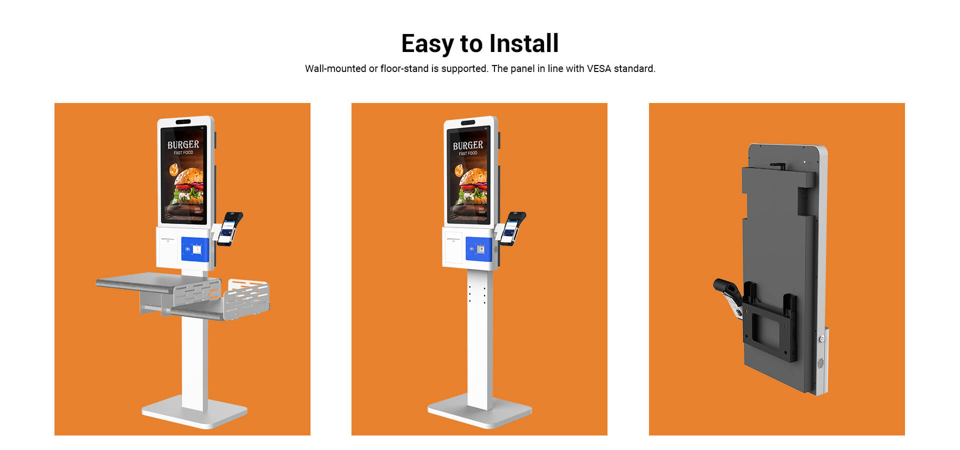 21.5 Inch Pos System Terminal HD Touch Screen For Self Service Payment 24V/5A Power