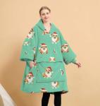 Animals Luxury Plush Flannel Hoodie Blanket Warm Adults Oversized Hoodie Blanket