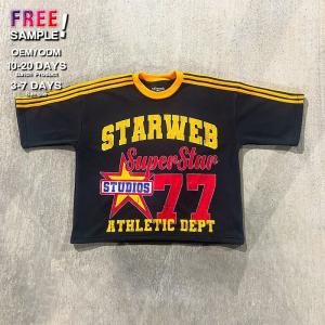 Wholesale OEM Clothing Manufacturers Custom Cropped Tshirt Boxy T Shit Jersey T Shit Men 100 Cotton Patchwork Streetwear T Shirt for Men from china suppliers