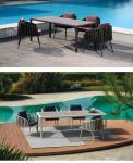 Contemporary Outdoor Coffee Table And Woven Rope Chair Set For Hotel Leisure