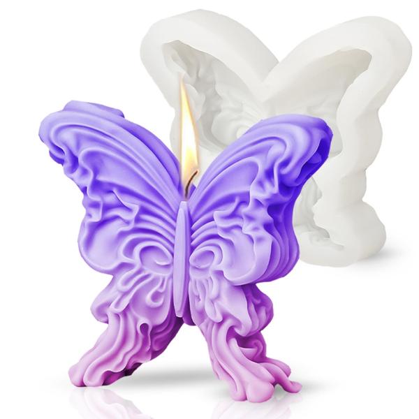 MHC Large Butterfly Candle Molds Birthday 3D Unique Candle Silicone Molds
