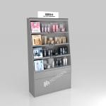 Skincare Display Table Grey Wooden Counter, Fashionable And Simple For Luxury