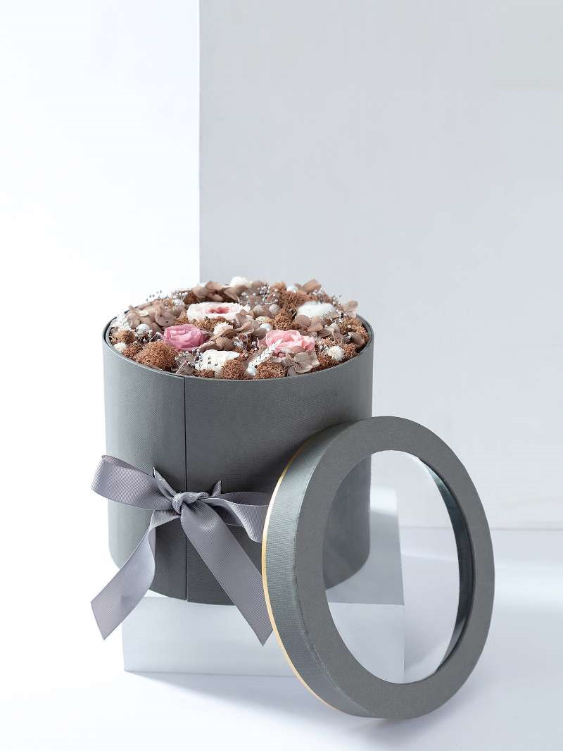 Double Layer Flower Package Custom Round Rotation 2 Two Dual Rotatable Gift Floral Box