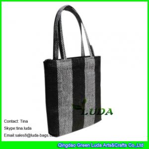 China LUDA costomized name brand purses paper cloth fabric straw handbag brands on sale