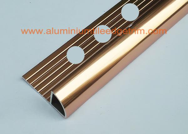 External Corner Aluminum Tile Trim Profiles 10mm Bright Brass Polished Coppper