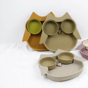 Wholesale Owl Shape Silicone Baby Suction Plate Non Toxic BPA Free With Pantone Color from china suppliers