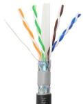 Outdoor CAT6A Lan Cable Utp 305m 23/24 Awg Black Bare Copper