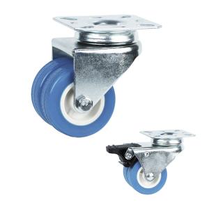 Wholesale 2&quot; Twin Wheel PVC Blue Color Light Duty Swivel Casters For Home Appliances from china suppliers