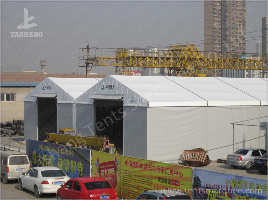 Aluminum Frame Industrial Storage Tents , Grey Fabric Temporary Warehouse Tent