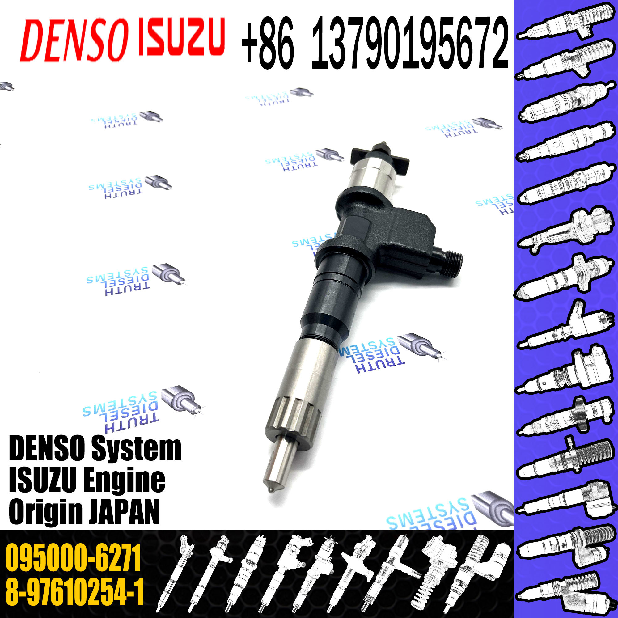 Original Common rail Diesel Fuel Injector 8-97610254-1 095000-6271 For ISU-ZU GIGA 6UZ1