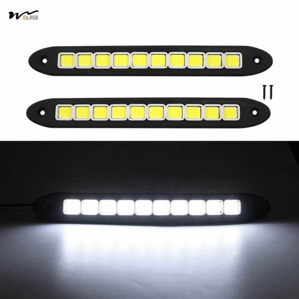 Waterproof COB DRL Fog Lights for Car 2Pcs High Power LED Daytime Running Light