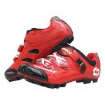 Red Mountain Bike Shoes , Reinforced Toe Cup Design Mtb Bicycle Sneakerrs