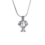 Love Pearl and Wish Pearl Gift Set With Neckalce And Double Dolphin Shape Cage