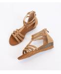BS133 Wedge Sandals Female Summer Mid-Heel 2021 New Style Roman Shoes Fashion