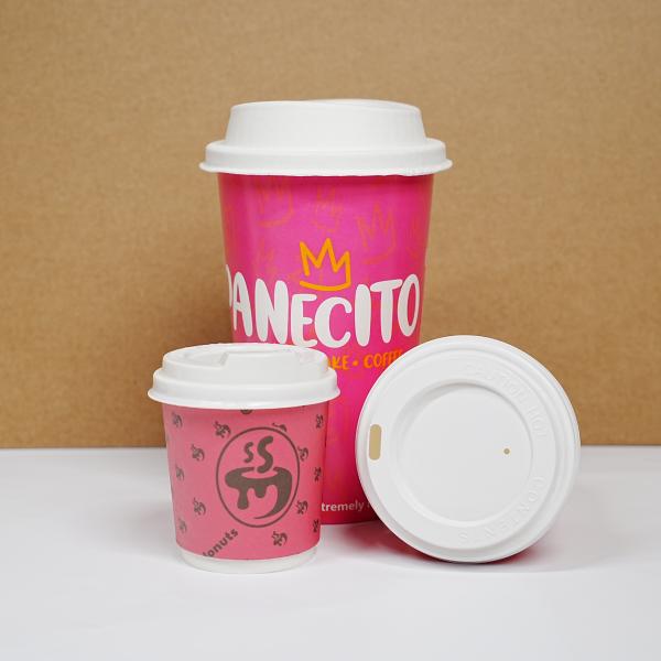 Customized compostable coffee cups disposable coffee paper takeaway paper cups with lids