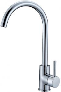 China Plished Chrome Single Handle Kitchen Sink Faucet for Hot Cold Water on sale