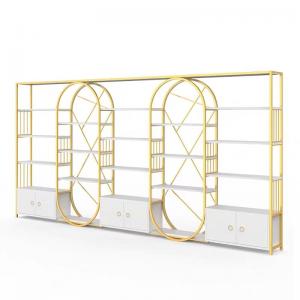 Wholesale Versatile Cosmetic Luxury Display Cabinets MultiLayer Marble Shelving Golden Body from china suppliers