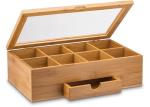 Antibacterial Bamboo Storage Organizer Tea Chest For Stable Moving And Storing