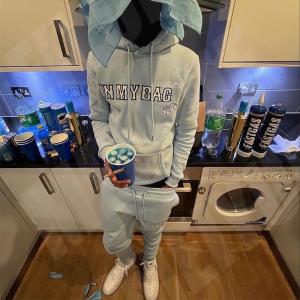 Wholesale OEM Streetwear Heavy Cotton Hoodies Custom Logo Embroidery Hoodies and Stacked Sweat Pants Jogger Set Sweatsuit Men from china suppliers