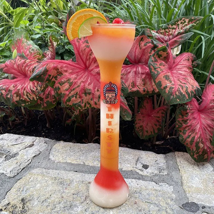 Fruit Juice Drinking Party Yard Cups With Lid And Straw