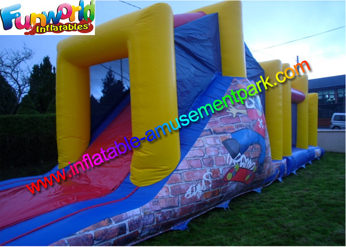 Outdoor EN14690 Inflatables Obstacle Course Colorful Inflatable Obstacle Tunnel