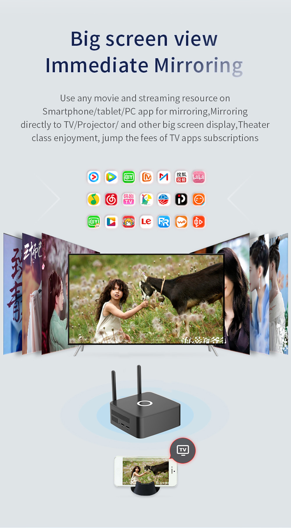WiFi Connecting Wireless Hdmi Extender Kit 4K Powerful Signal ISO9001