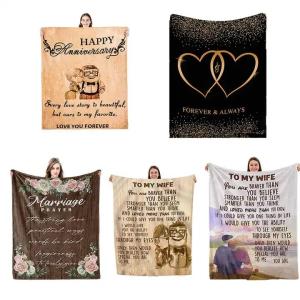 Wholesale Super Soft Customized Size Flannel Throw Blanket in Holiday Style Printed Decorations from china suppliers