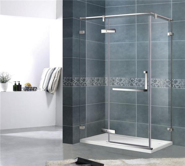 Economic 8MM Single Door Shower Enclosure With Stainless Steel Support Bar and