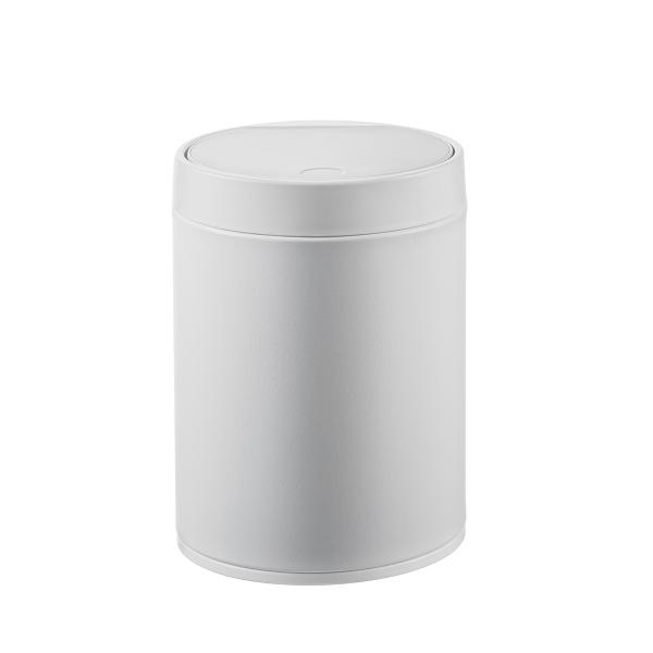 3L Stainless Steel Desktop Touch Top Trash Can Round With Rolling Cover