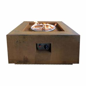 China OEM Rustic  Rectangular Garden Gas Fire Pit Natural Gas Outdoor Firepit 0.8m on sale