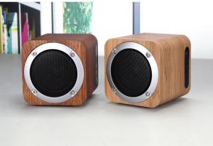 Wooden Bluetooth Speaker Wireless Computer Speaker with Enhanced Bass Resonator