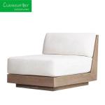 Hotel Restaurant Banquet Teak Rattan Sofa with Outdoor Foam and Water-Resistant