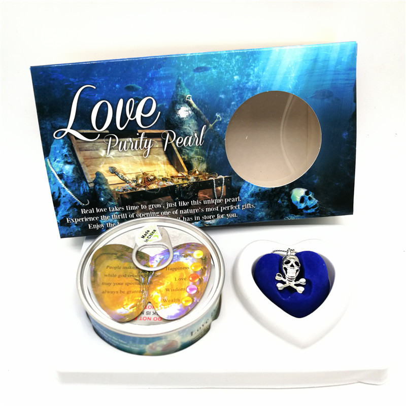 Nice Gift Love Pearl and Wish Pearl Gift Set With Neckalce and Skull Cage Pendant