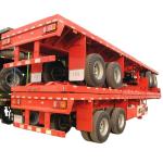 Brand new flatbed semi trailer 70ton 3 4 axles pan trailer Container Semi truck