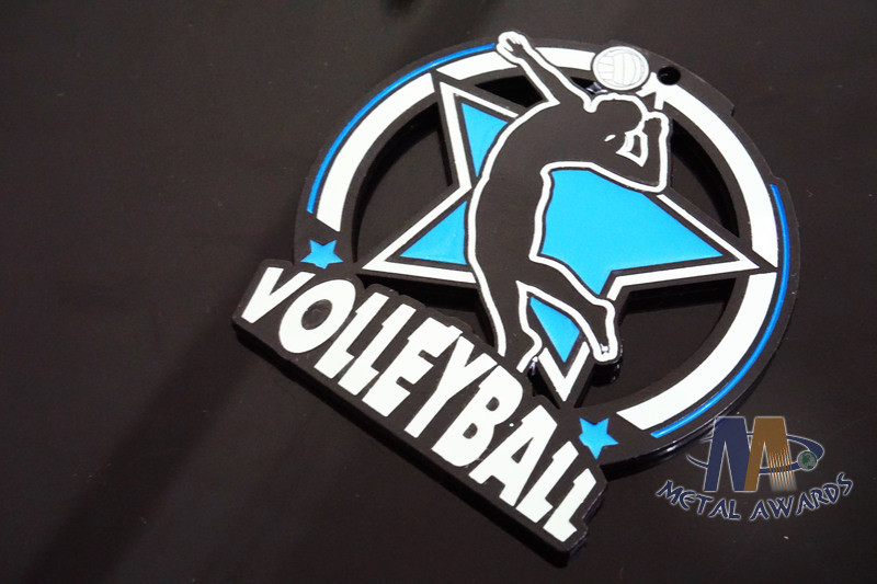 Bespoke Die Cast 10k Finisher Metal Volleyball Glow In The Dark Medals With Soft Enamel
