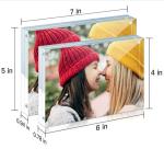 Floating Acrylic Picture Frames See Through Magnetic Block Photo Frame