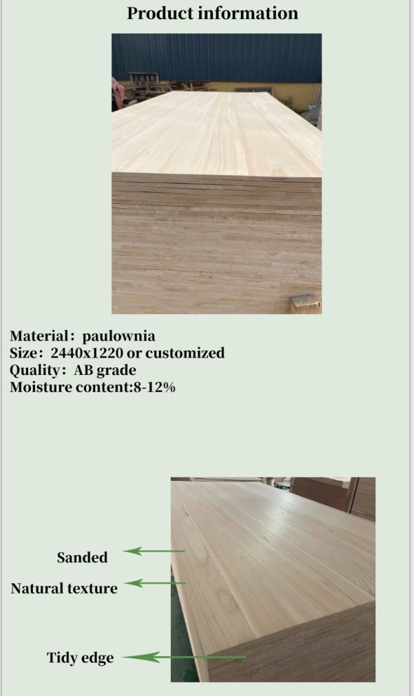 Light Wood Paulownia Wood Sale FSC Certificate Free Spare Parts Light Weight