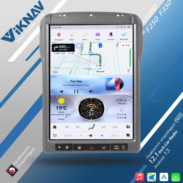 Viknav 12.1Inch Android Touch Screen Car Radio Ford F250 2013 2014 Carplay Auto