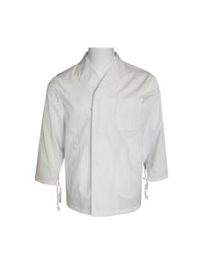 Wholesale 240 GSM Chef Uniform Works Coat With Cuffs Ties Polyester 65% Cotton 35% from china suppliers