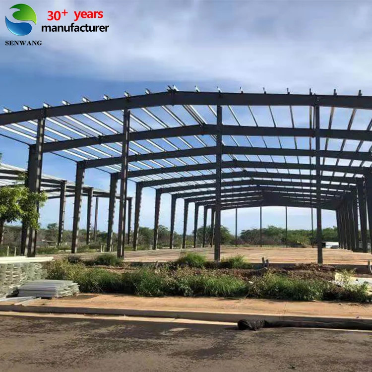Painted / Galvanized Surface Prefab Metal Warehouse Q355 Q235