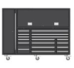 Stainless Steel Handles Metal Heavy Duty Tool Storage Box for Garage Cabinets