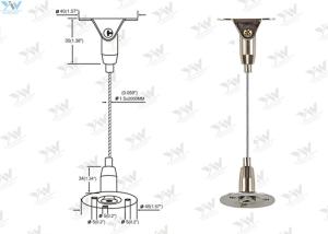 Wholesale Brass Height Adjustable Suspended Wire Lighting Kit , Ceiling Light Suspension Kit from china suppliers