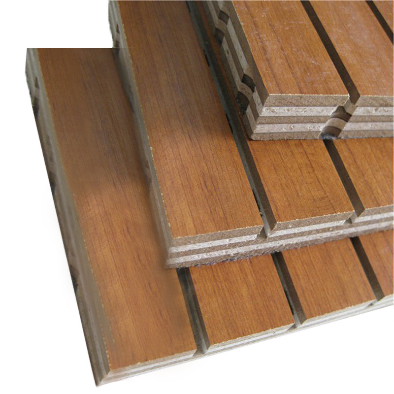 MDF Studio Auditorium Wooden Grooved Acoustic Panel / Sound Absorbing Wall Panels